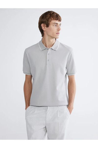 LC Waikiki Gray Polo Neck Men's T-Shirt