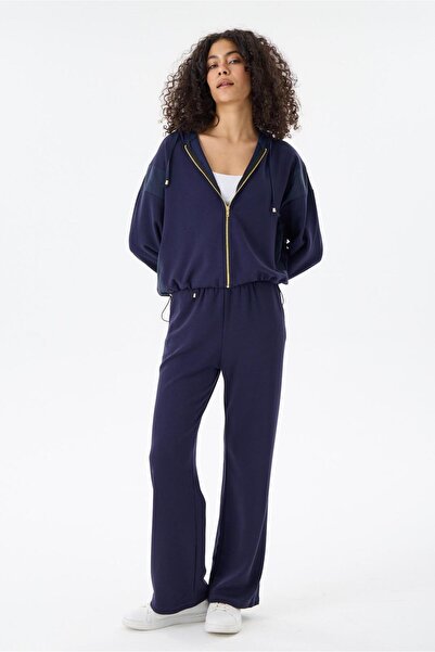Mİ TİA ATELİER Modal Fabric Hooded Top and Bottom Tracksuit Set Ah-Y72062Mta