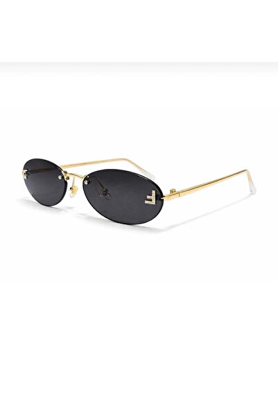 OEM Women's sunglasses, black, gold frame, elegant