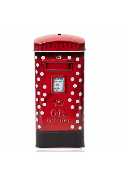 AKDC Red Metal Mailbox Coin Bank – British Post Box Design | 17 cm