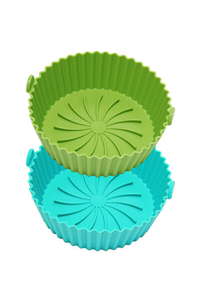 OEM Set 2 cosuri din silicon pentru friteuza cu aer, 16 x 13 x 5 cm, turcoaz,...