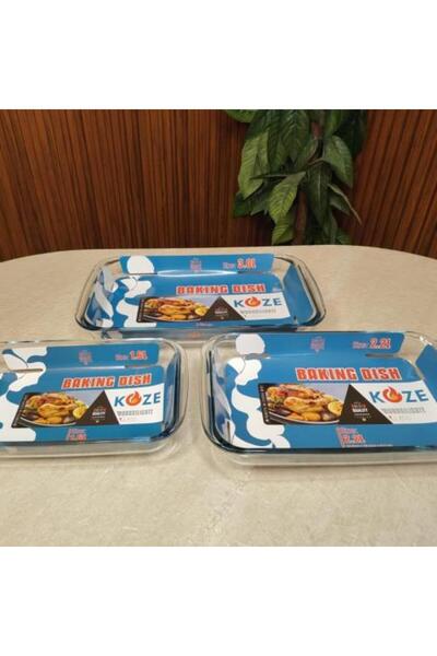 KOZE Rectangular Tray Set 3 Pieces Heat-Resistant Glass Oven Dish Set