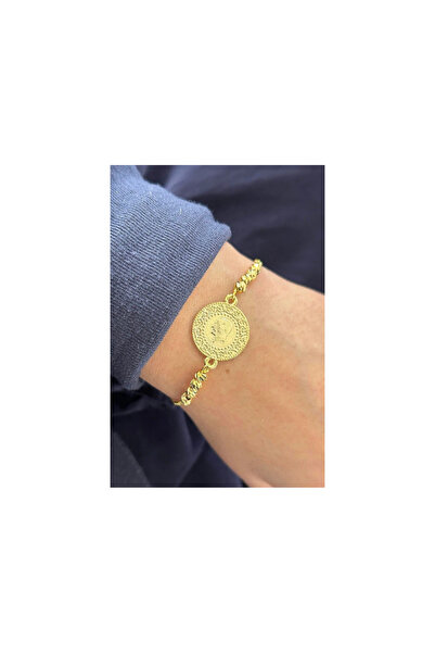 DiyMer Gold Color Quarter Figured Bracelet – Stylish Women's Steel Jewelry