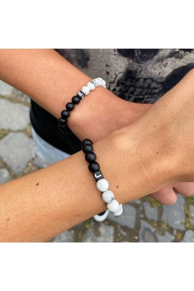 Generic Brand Natural Stone Letter Couple Bracelet / Letter Lover Bracelet / ...