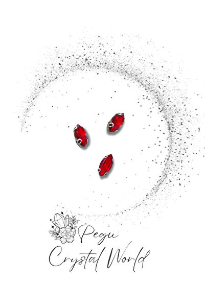 pegu baby collection 20 Pieces of Red Shuttle Cases with Stone. Size: 7 mm X ...