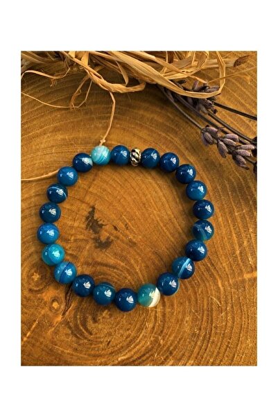 Zodyak Doğal Taş Blue Agate Bracelet