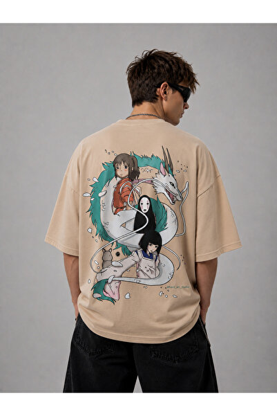 Nulivez Spirited Away Oversize Unisex T-Shirt – Haku, Chihiro & No-Face Anime...