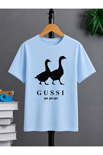 VODEXA Tricou oversize unisex GUSSI cu imprimeu, 100% bumbac, croială confort...