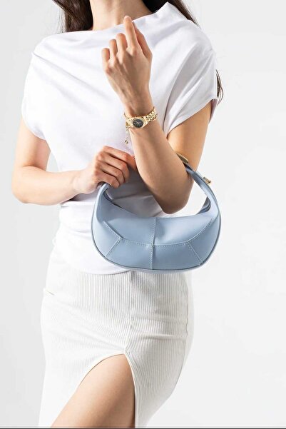 ÖZÜM ÇANTA Emmy Model Women's Hand and Shoulder Crossbody Bag Baby Blue