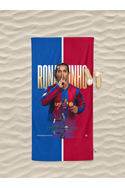 Levva Home Ronaldinho Football Patterned Cotton Digital Printed Beach Bath Towel