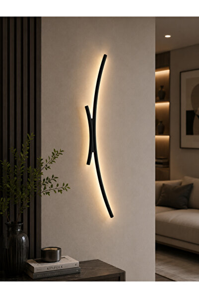 N.zone Modern Wall Lighting with Elegant Curved Design – 65cm Height and 3cm ...
