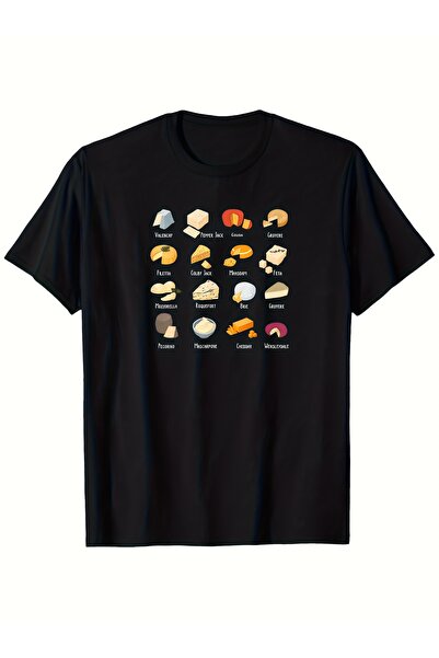 yiou trendy clothing تي شيرت بنمط الجبن الرجعي المرح