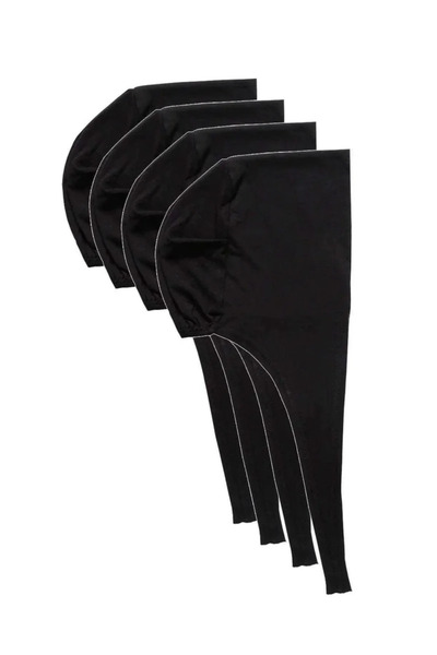 Generic Brand 4 Pieces Hijab Bonnet Laced Lycra Black