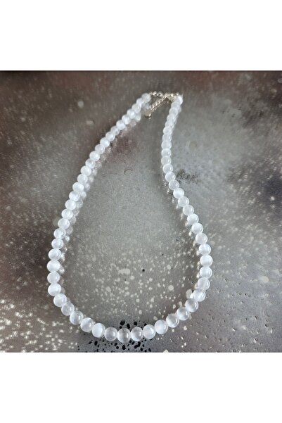 DRUZY Selenite necklace, semi-precious stones, Purity #63