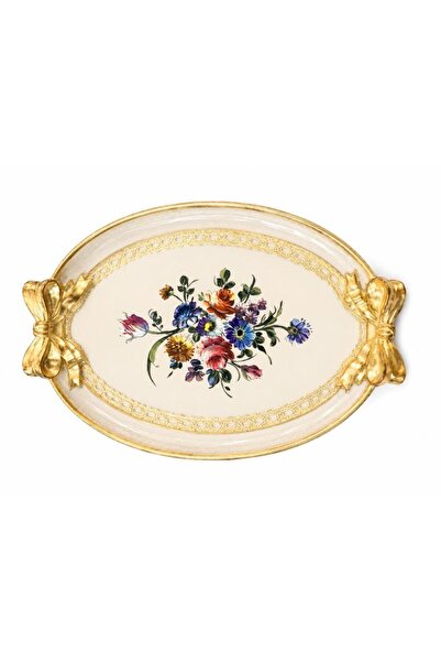 L&M FLORENCE ART L&M 130/Mo-4 Rosewood Gold/Cream Tray 52X36 cm