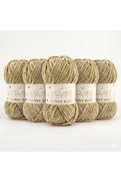 WOLANS Bunny Baby 29 Brown Velvet Knitting Yarn Chenille Yarn Shawl, Blanket,...