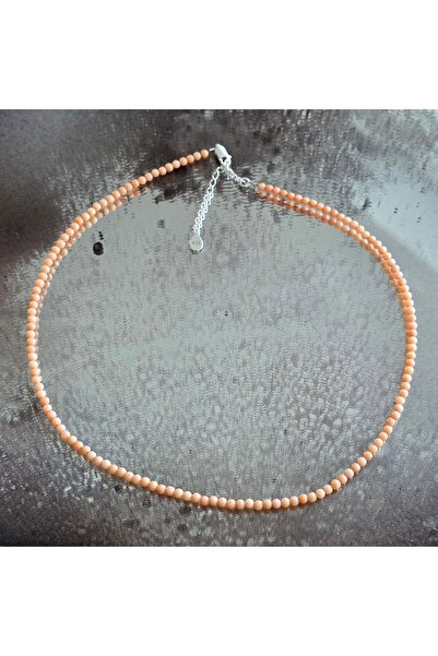 DRUZY Colier coral roz, pietre semipretioase, Wave #94