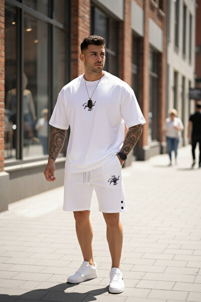 dehaine Summer set for men, t-shirt + shorts, men's Premium tracksuit, 036