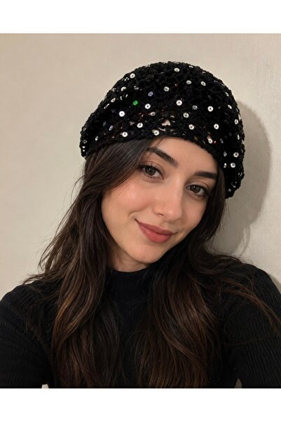 Handmade Pullu Saç bonesi, Parlak saç aksesuarı