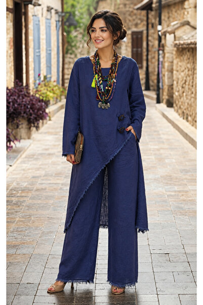 MENSAR OTANTİK Buckle-Strapped Linen Trouser Set