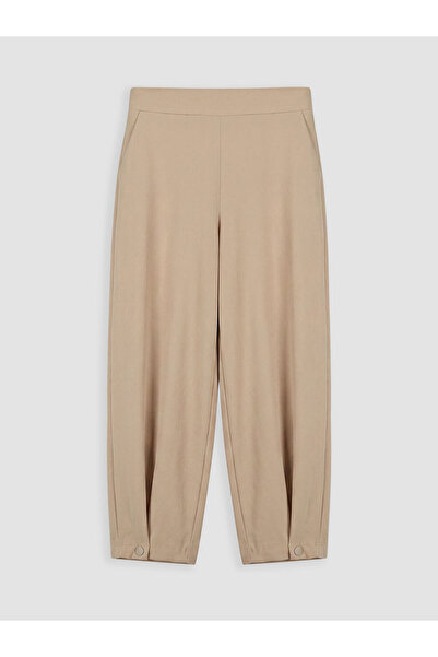 LC Waikiki New Season from Güli̇s Gi̇yi̇m Beige Textured Women's Trousers wit...