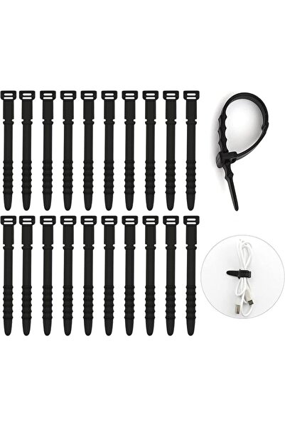The Bros Silicone Zip Ties, 40 Pcs Reusable Cable Ties With Five-Hole Design ...