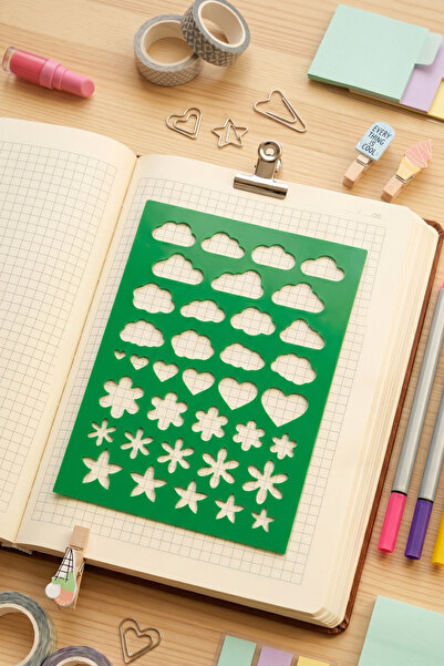 Karmelom Studio Riglă șablon pentru desen în formă de Bullet Journal - Instru...
