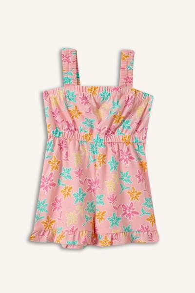 DeFacto Thick Strap Floral Patterned Jumpsuit Baby Girl H2177A526Sm