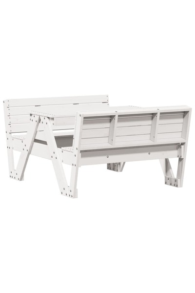vidaxl Masă de picnic pentru copii alb 88x122x58 cm, lemn masiv de pin