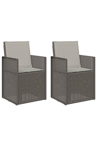vidaxl Scaune de Dining pentru Grădină 2 pcs Gri deschis PP