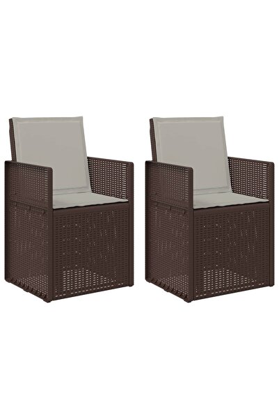 vidaxl Scaune de Dining pentru Grădină 2 pcs Maro și gri deschis PP