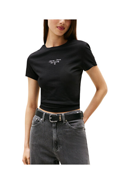Tommy Hilfiger Γυναικείο T-shirt Μαύρο Tommy Jeans DW0DW21542-BDS