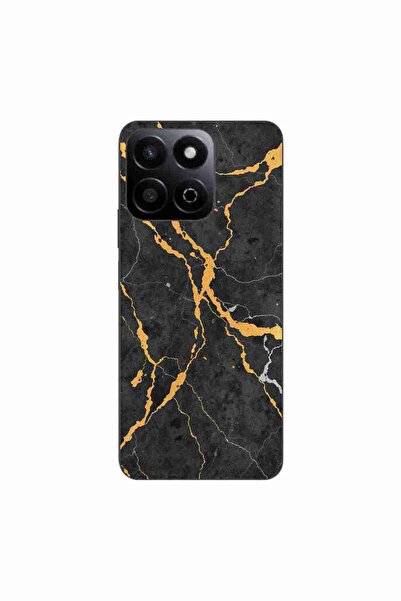 OEM Husa compatibila cu Honor 200 Smart Silicon Gel Tpu Model Noir Gold Marble