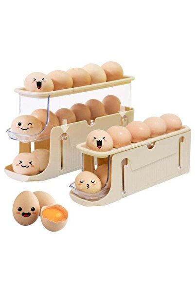 Arabest Egg Holder for Fridge,Automatic Rolling Container,3 Adjustable Layers...