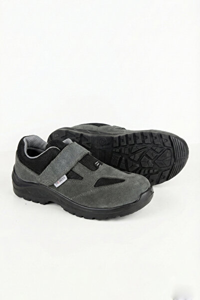 THE SHOESS CIRT BANTLI,ÇELİK BURUNLU, GRİ, DÖRT MEVSİM, İŞ AYAKKABISI