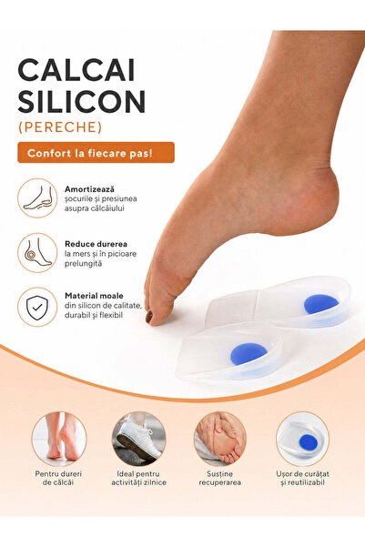 DEMOTEKS Calcai silicon, Talonete pentru picioare, suport arcul piciorului si...