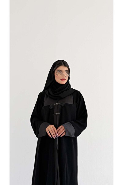 AYA mw2097 عباية كريب مع اضافة تفتة لمعة راقية