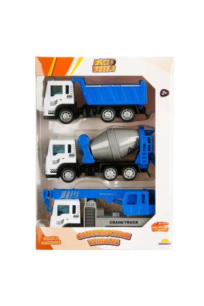 Maxx Wheels Set 3 vehicule de constructie, Maxx Wheels, Albastru