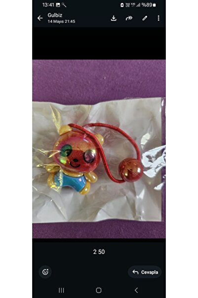 NO BRAND Cute teddy bear hair clip (red)