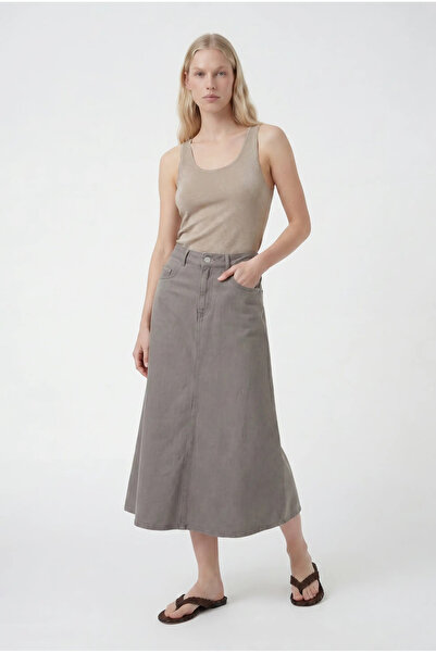 Masha Kate Evaze Denim Midi Etek