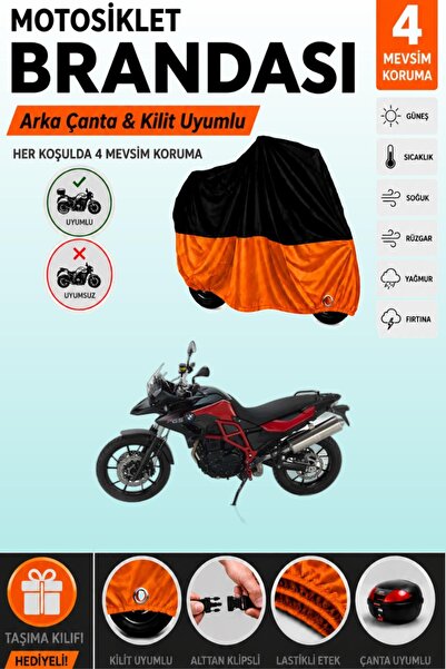Cemku Double Black Top - Orange Bottom, Rear Bag Compatible Bmw F 700 Gs Moto...