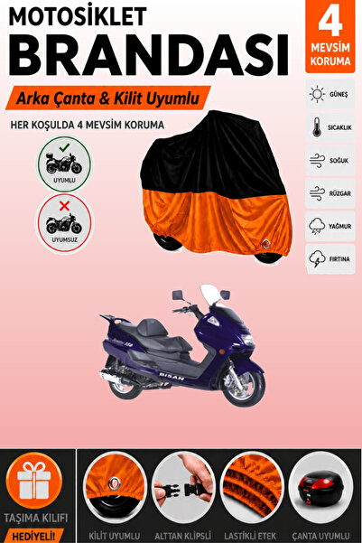 Cemku Double Black Top - Orange Bottom, Rear Bag Compatible Bisan Santana 125...