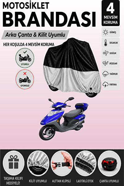 Cemku Double Black Top - Gray Bottom, Rear Bag Compatible King Motor Spica 10...