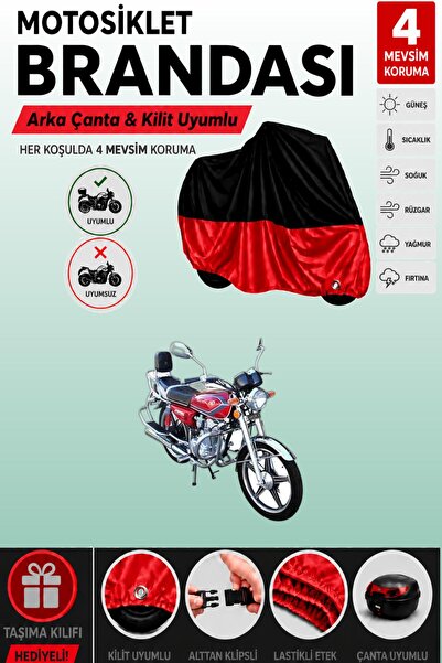 Cemku Double Black Top - Red Bottom, Rear Bag Compatible Arora Ym 150-A Motor...