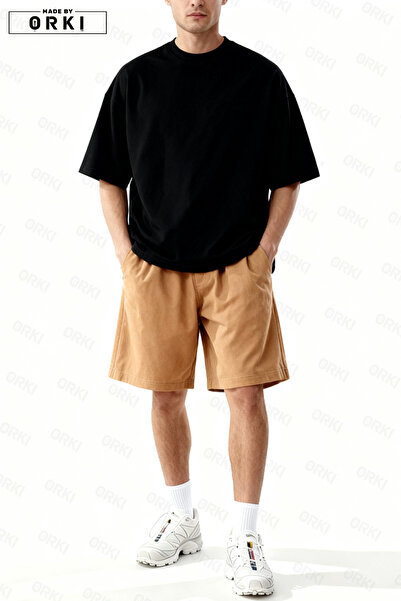 EFFRENATU Men's Oversize Relaxed T-Shirt Shorts Set 2-Piece Premium Summer Co...