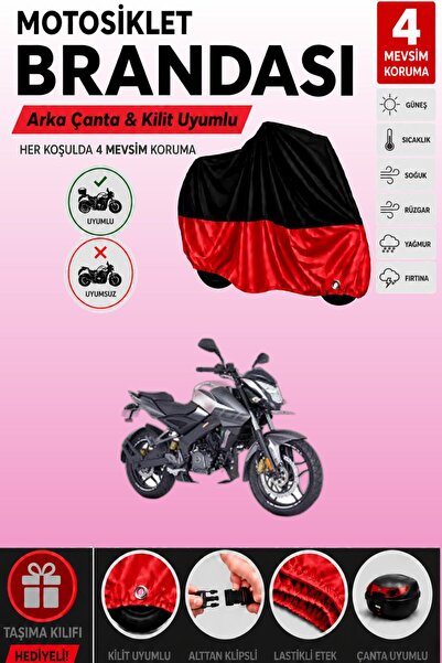 Cemku Double Black Top - Red Bottom, Rear Bag Compatible Bajaj Pulsar Ns 200 ...