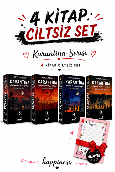 İndigo Kitap Karantina 2-3-4-5. Perdeler Karton Kapak 4’lü Set