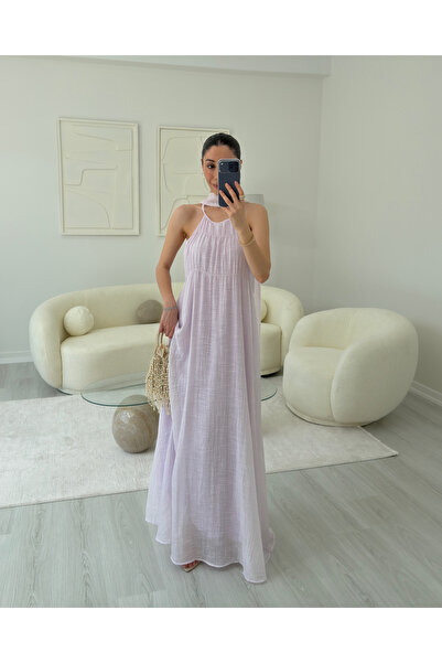 LUUNA STORE Pink Shawl Strappy Dress