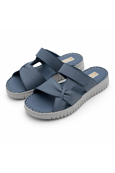 PATRON SHOES نعال نسائية مريحة للاستخدام اليومي مع شريط فيلكرو - نعال صيفية خ...