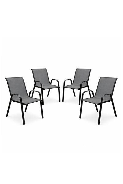 Kiwari Set of 4 Lago Chairs, 55.5x72.5x92.5 cm, Stackable, Maximum Weight 110...